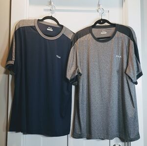 FILA (LOT OF 2) Shirts Size XXL Two Toned Navy & Gray Black & Gray Machi…